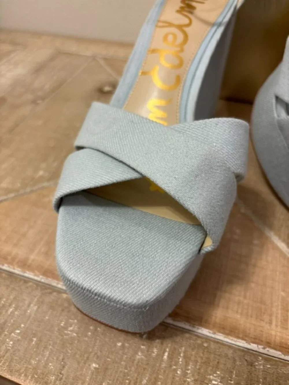 NWOT Sam Edelman Jullian Light Blue Platform Sandals Size 8.5